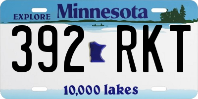 MN license plate 392RKT