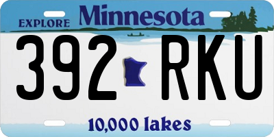 MN license plate 392RKU