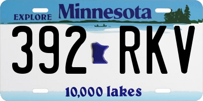 MN license plate 392RKV