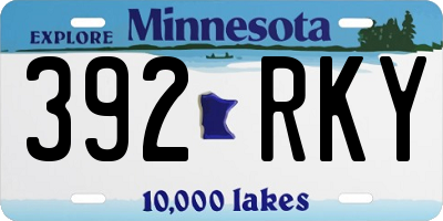 MN license plate 392RKY
