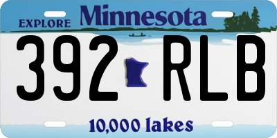 MN license plate 392RLB