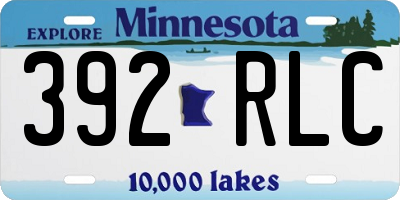 MN license plate 392RLC
