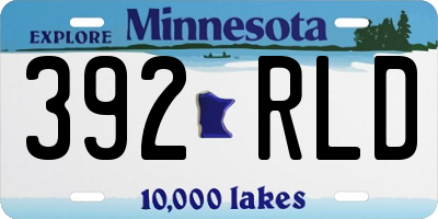 MN license plate 392RLD