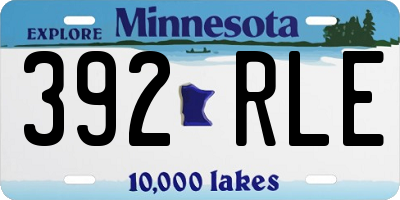MN license plate 392RLE