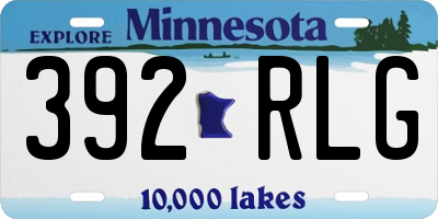 MN license plate 392RLG