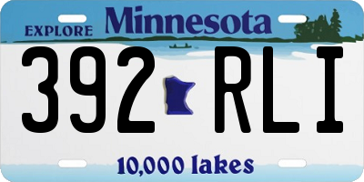 MN license plate 392RLI