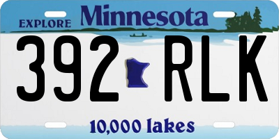 MN license plate 392RLK