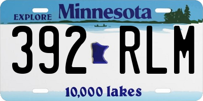 MN license plate 392RLM