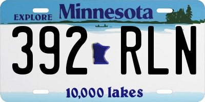 MN license plate 392RLN