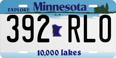 MN license plate 392RLO