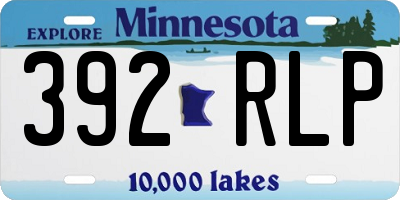 MN license plate 392RLP