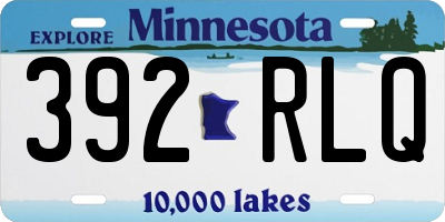 MN license plate 392RLQ