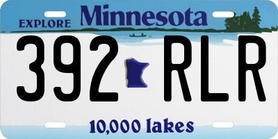 MN license plate 392RLR