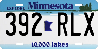 MN license plate 392RLX
