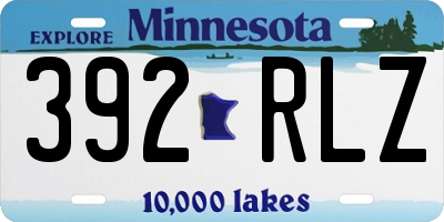 MN license plate 392RLZ