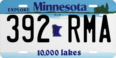 MN license plate 392RMA