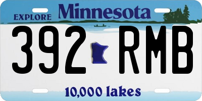 MN license plate 392RMB
