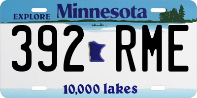 MN license plate 392RME
