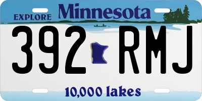 MN license plate 392RMJ