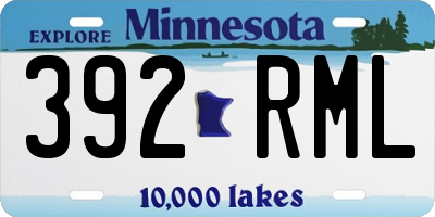 MN license plate 392RML