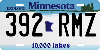MN license plate 392RMZ