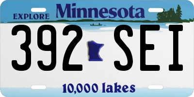 MN license plate 392SEI