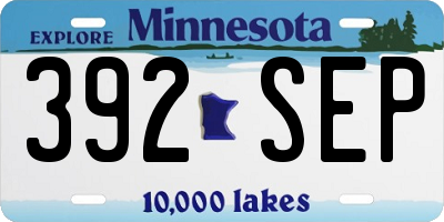 MN license plate 392SEP
