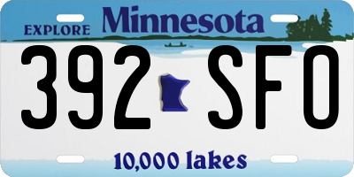 MN license plate 392SFO