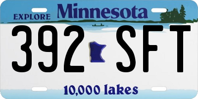 MN license plate 392SFT