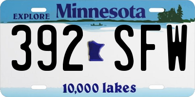 MN license plate 392SFW