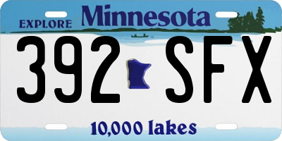 MN license plate 392SFX