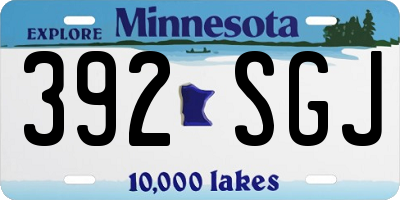 MN license plate 392SGJ