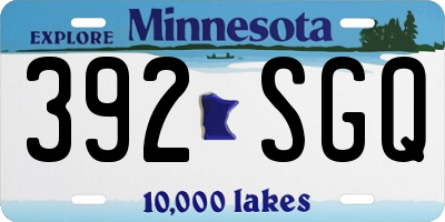 MN license plate 392SGQ