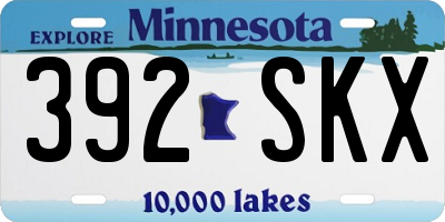 MN license plate 392SKX