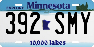 MN license plate 392SMY