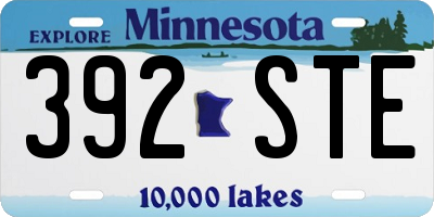 MN license plate 392STE