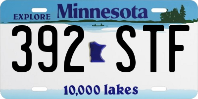 MN license plate 392STF