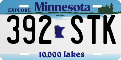 MN license plate 392STK