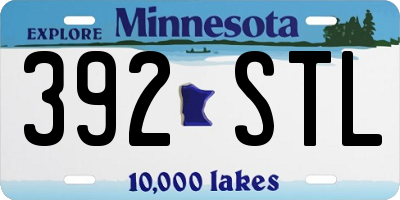 MN license plate 392STL