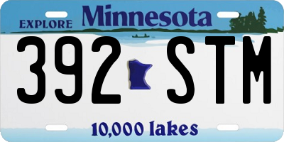 MN license plate 392STM