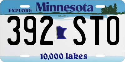 MN license plate 392STO