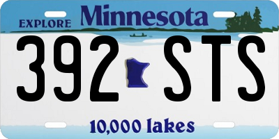 MN license plate 392STS