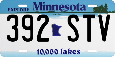 MN license plate 392STV