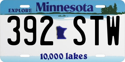 MN license plate 392STW