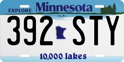 MN license plate 392STY