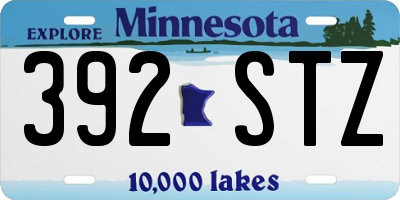 MN license plate 392STZ