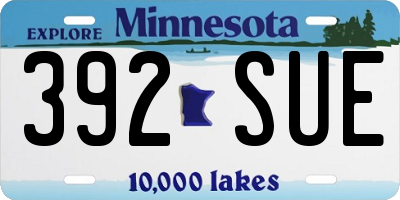 MN license plate 392SUE