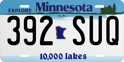MN license plate 392SUQ