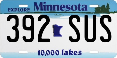 MN license plate 392SUS