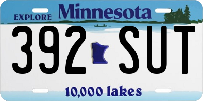 MN license plate 392SUT